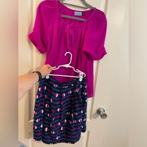Cynthia Rowley coordinating skirt (6) and blouse (S). Open to selling separately